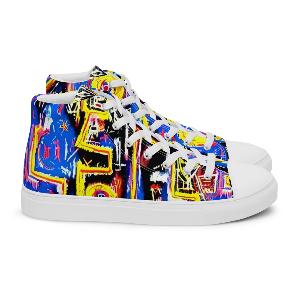 Radiant Mayhem on Women's High Top Canvas Shoes — Right