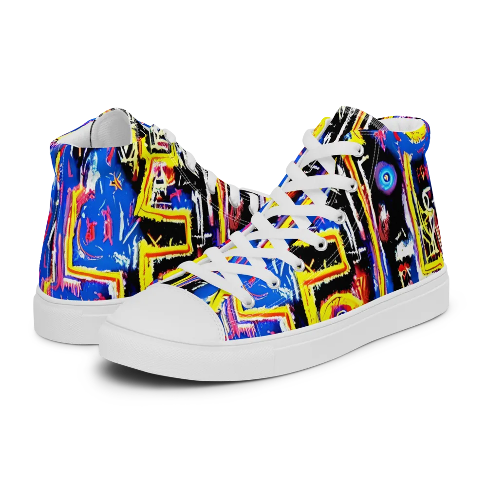 Radiant Mayhem on Women's High Top Canvas Shoes — Left