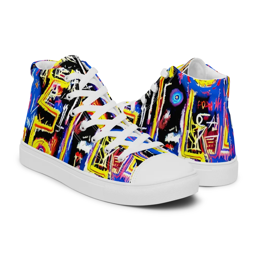 Radiant Mayhem on Women's High Top Canvas Shoes — Right