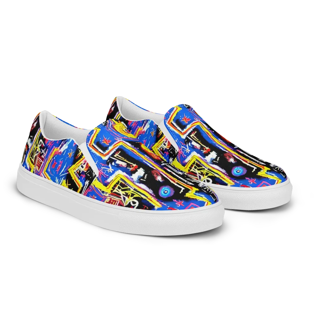 Radiant Mayhem on Men's Slip-On Canvas Shoes — Right Front