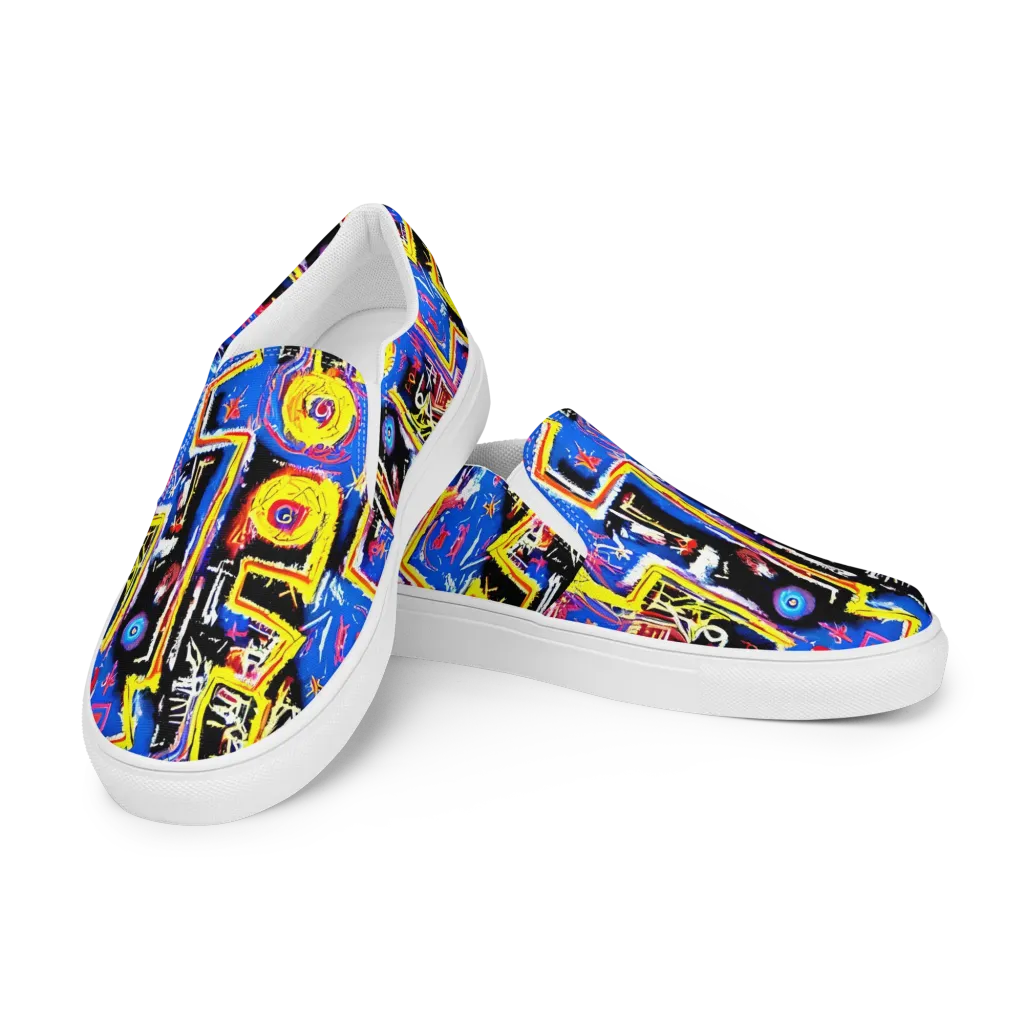 Radiant Mayhem on Men's Slip-On Canvas Shoes — Left Front