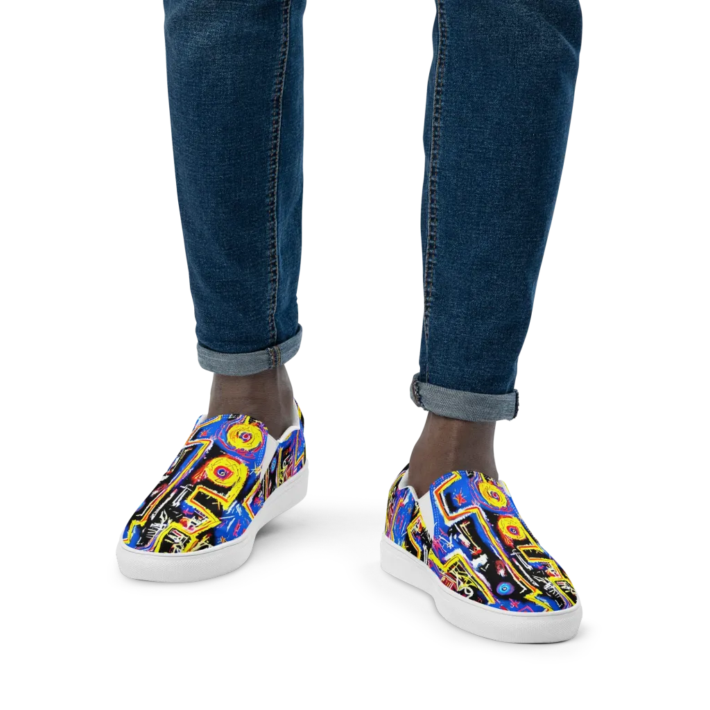 Radiant Mayhem on Men's Slip-On Canvas Shoes — Front