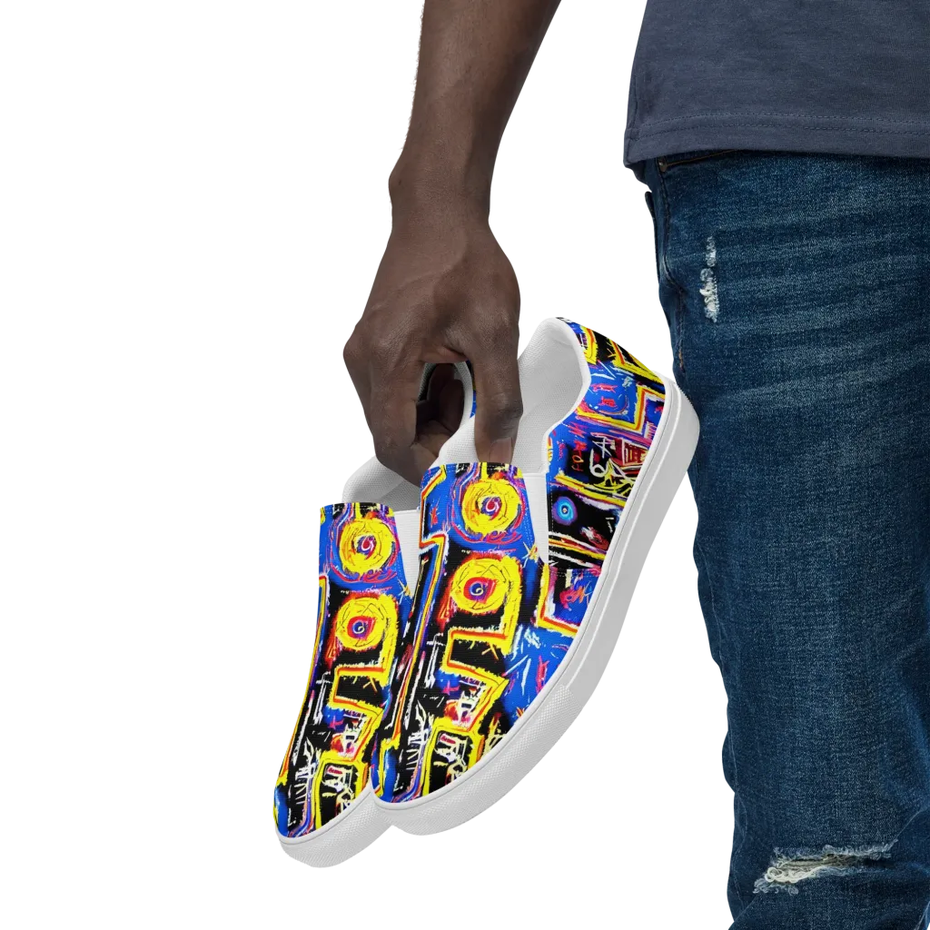 Radiant Mayhem on Men's Slip-On Canvas Shoes — Left Front