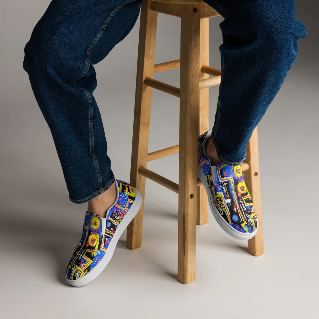 Radiant Mayhem on Men's Slip-On Canvas Shoes — Front
