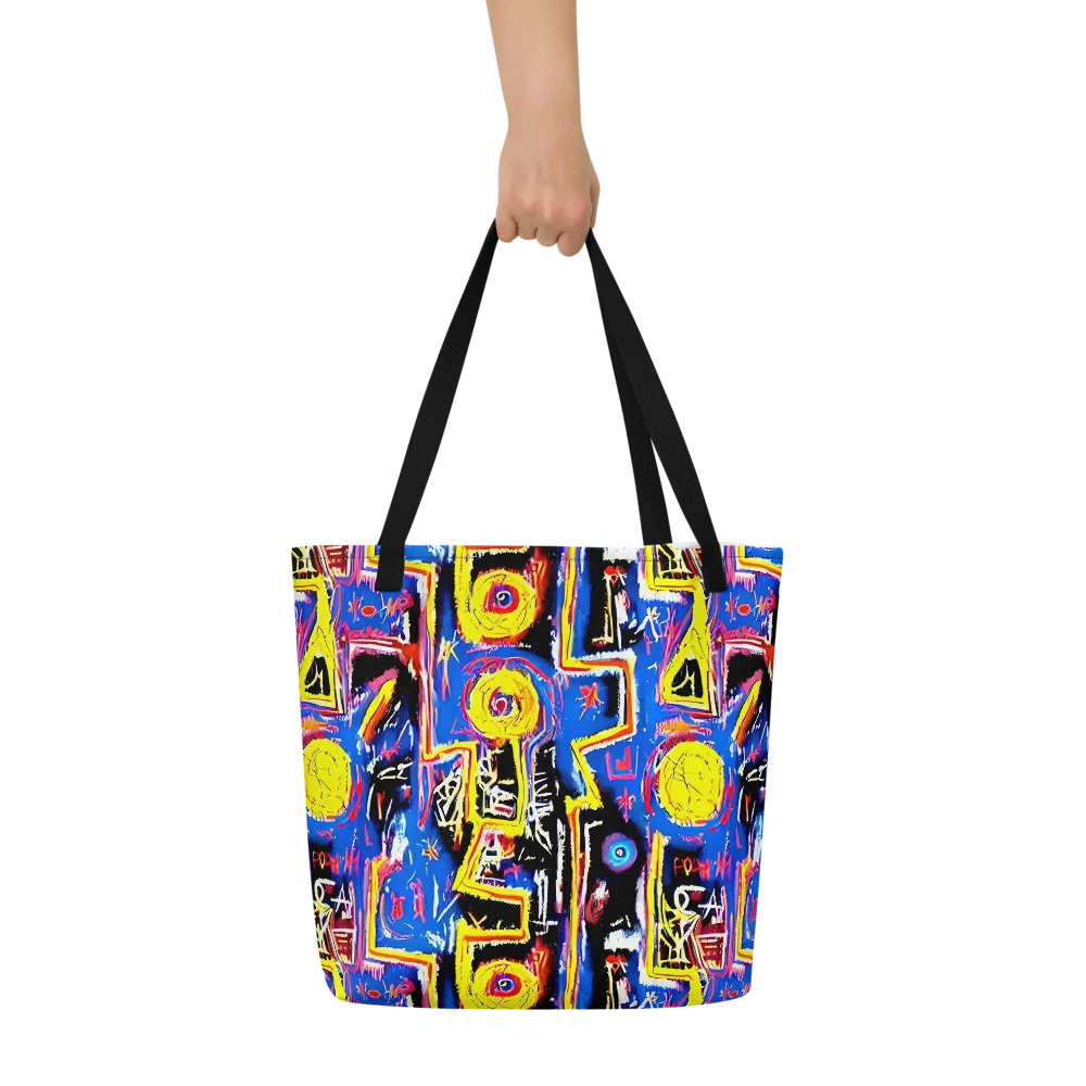 Radiant Mayhem on Large Tote Bag W/ Pocket — Front