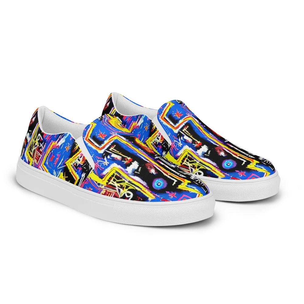 Radiant Mayhem on Women's Slip-On Canvas Shoes — Right Front