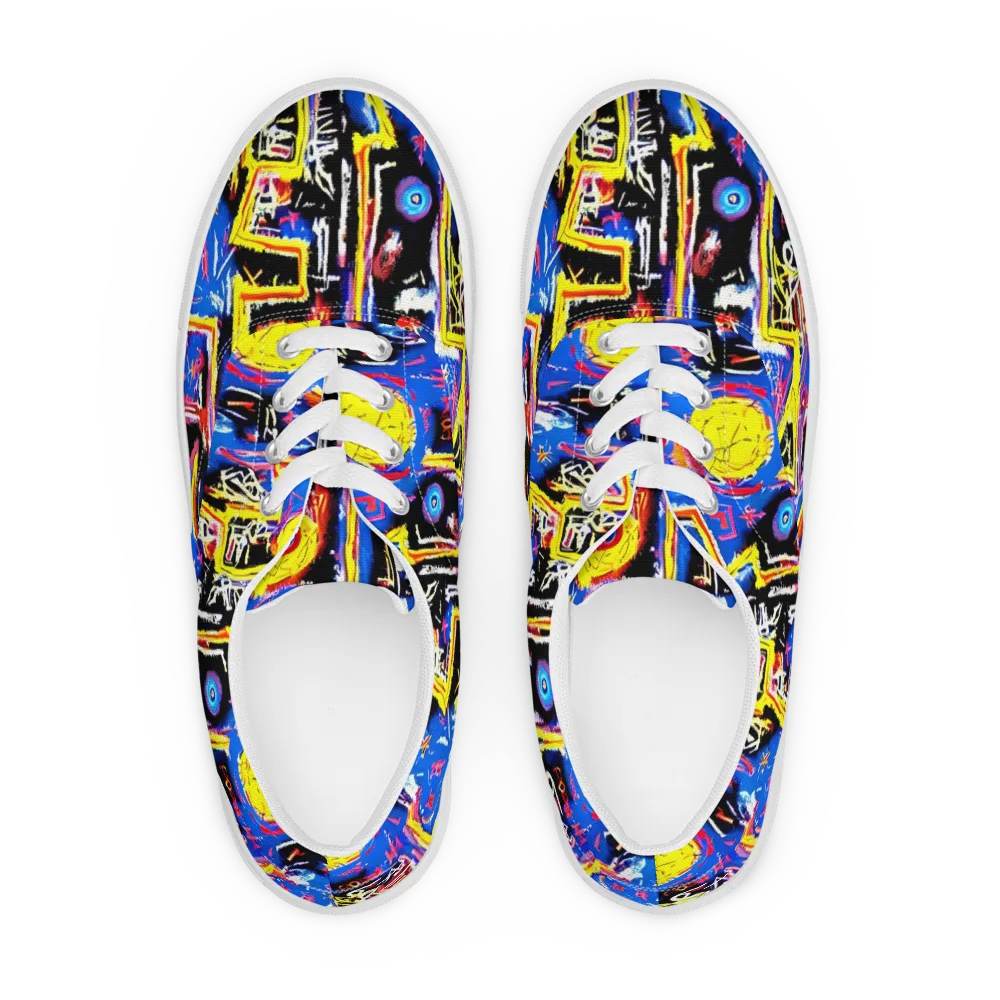 Radiant Mayhem on Men's Lace-Up Canvas Shoes — Front