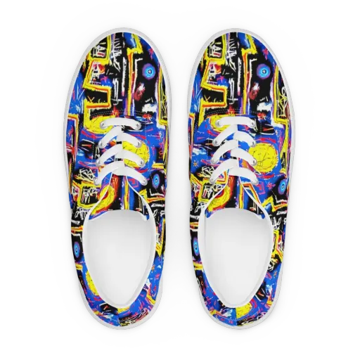Radiant Mayhem on a Men's Lace-Up Canvas Shoes