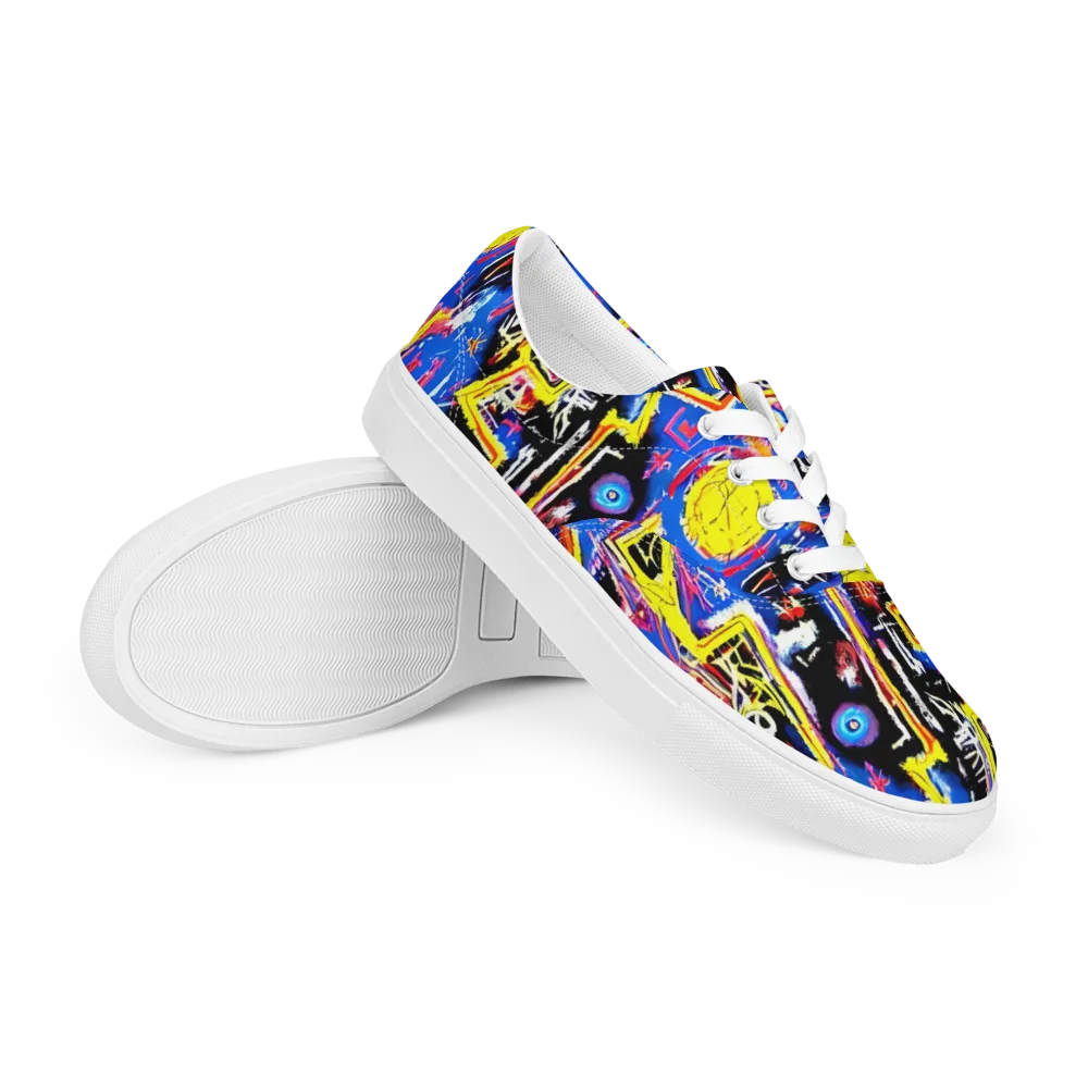 Radiant Mayhem on Men's Lace-Up Canvas Shoes — Right Front