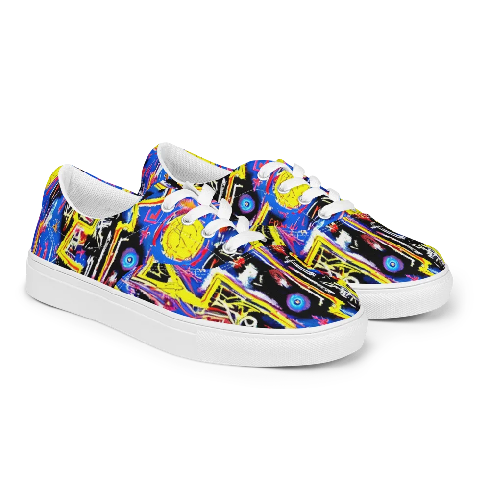 Radiant Mayhem on Men's Lace-Up Canvas Shoes — Right Front