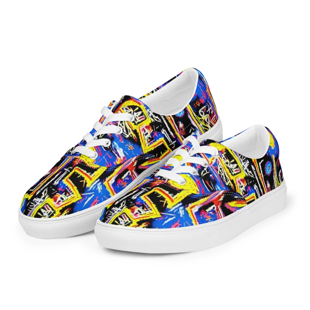 Radiant Mayhem on Men's Lace-Up Canvas Shoes — Left Front