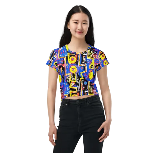 Radiant Mayhem on a Crop Tee
