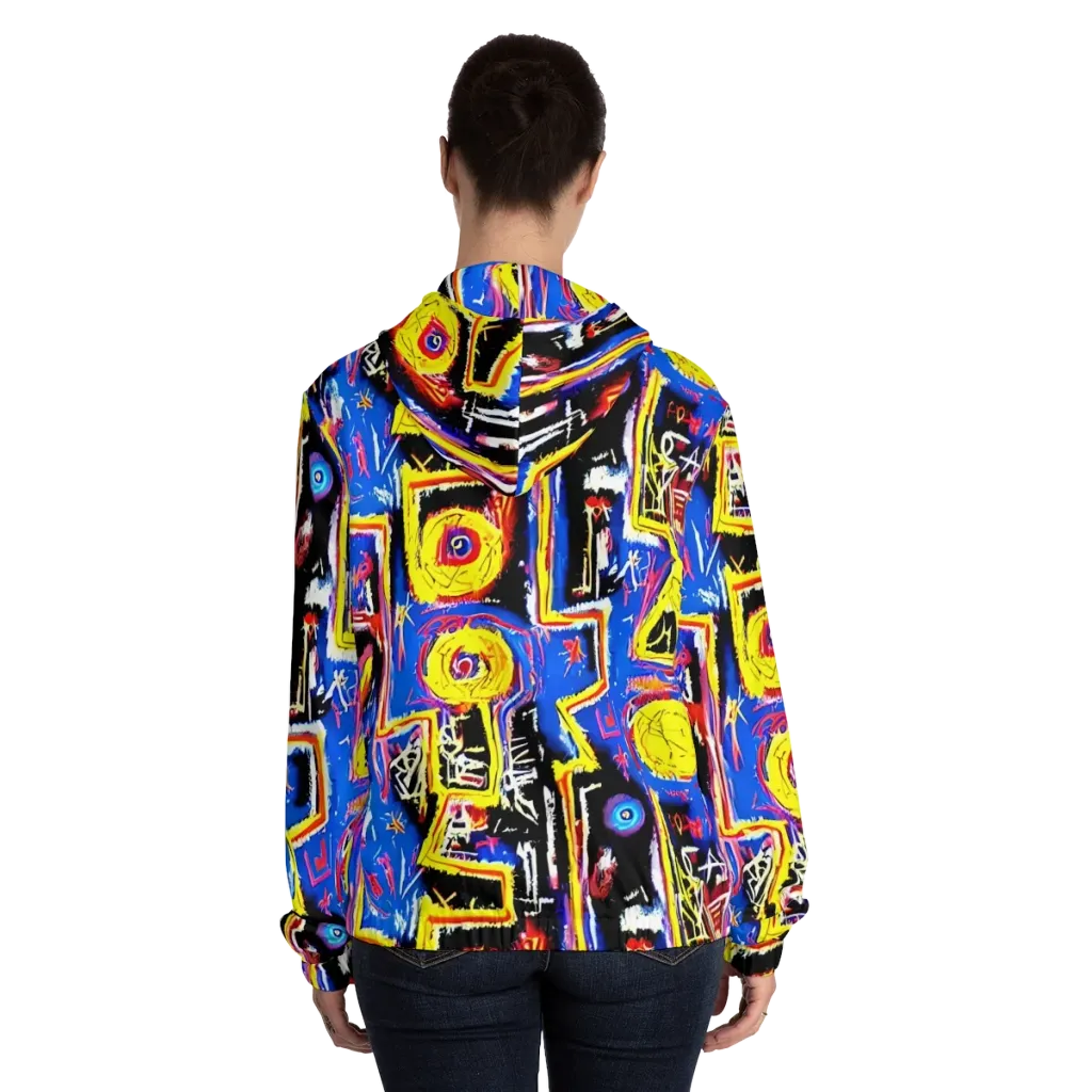 Radiant Mayhem on Women's Full-Zip Hoodie — Back On Person