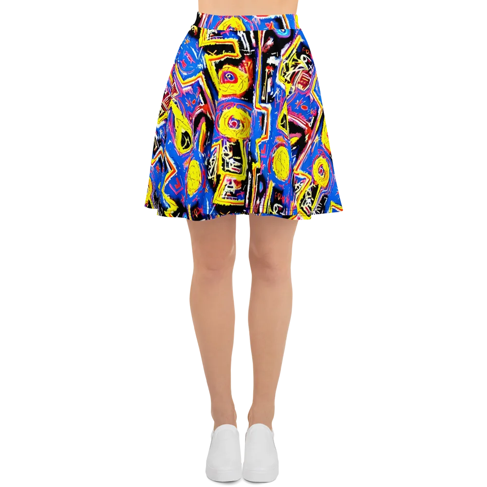 Radiant Mayhem on Skater Skirt — Front