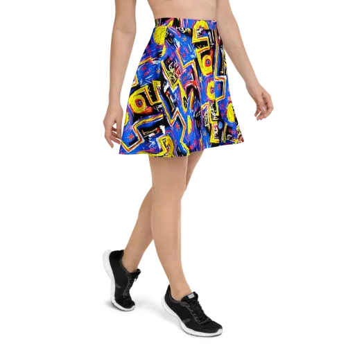 Radiant Mayhem on a Skater Skirt