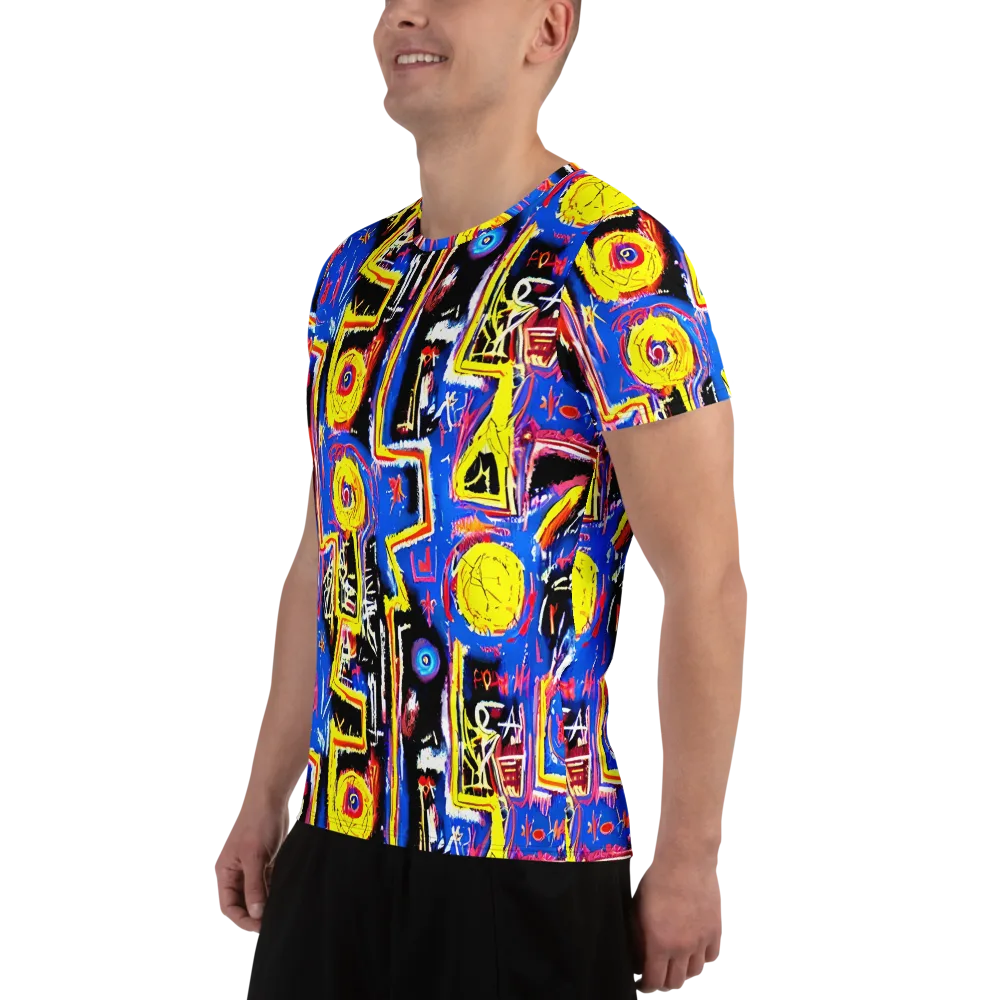 Radiant Mayhem on Men's Athletic T-Shirt — Left