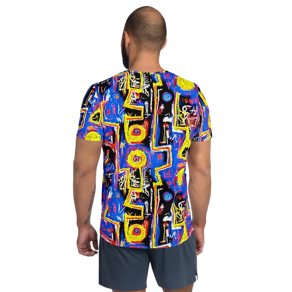 Radiant Mayhem on Men's Athletic T-Shirt — Back