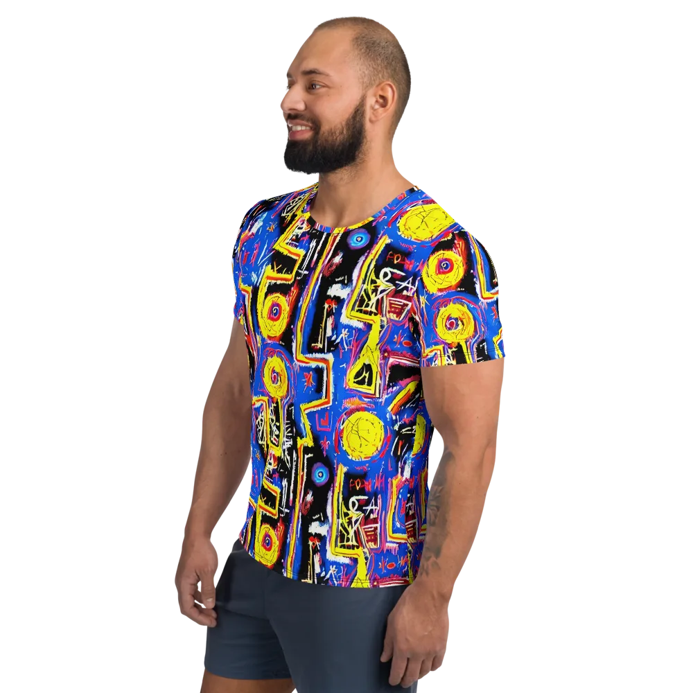 Radiant Mayhem on Men's Athletic T-Shirt — Left