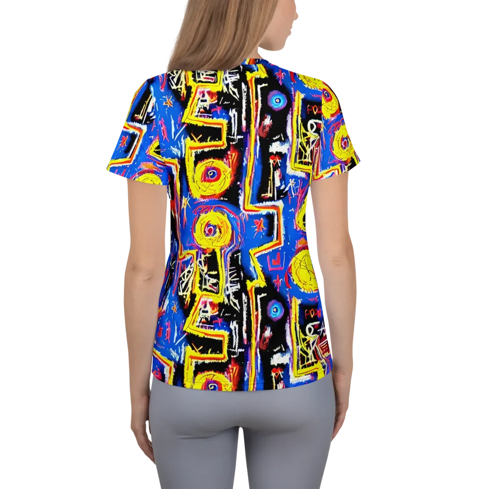Radiant Mayhem on Women's Athletic T-Shirt — Back