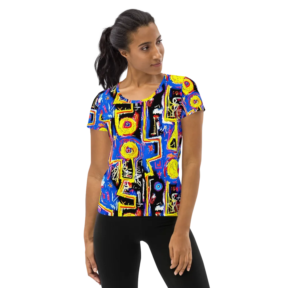 Radiant Mayhem on Women's Athletic T-Shirt — Front