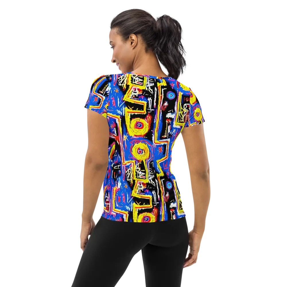 Radiant Mayhem on Women's Athletic T-Shirt — Back