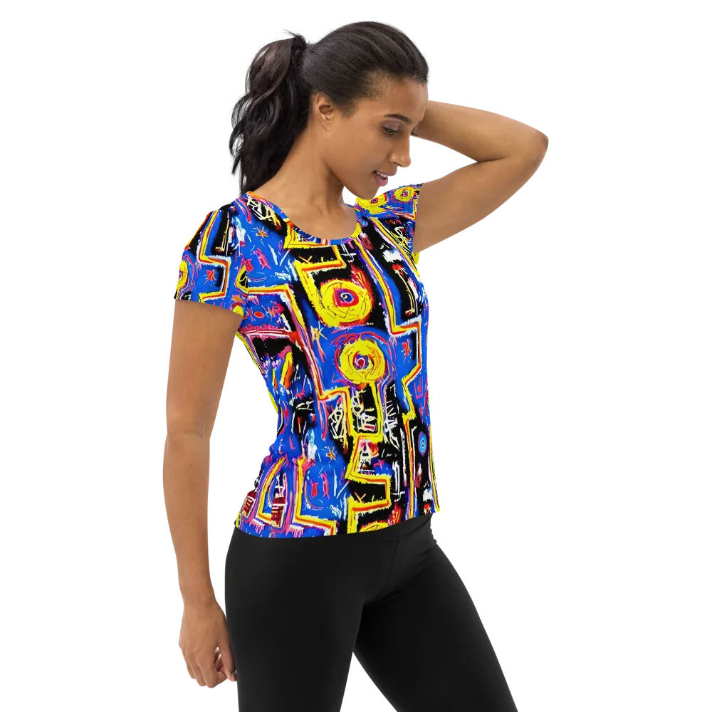 Radiant Mayhem on Women's Athletic T-Shirt — Right