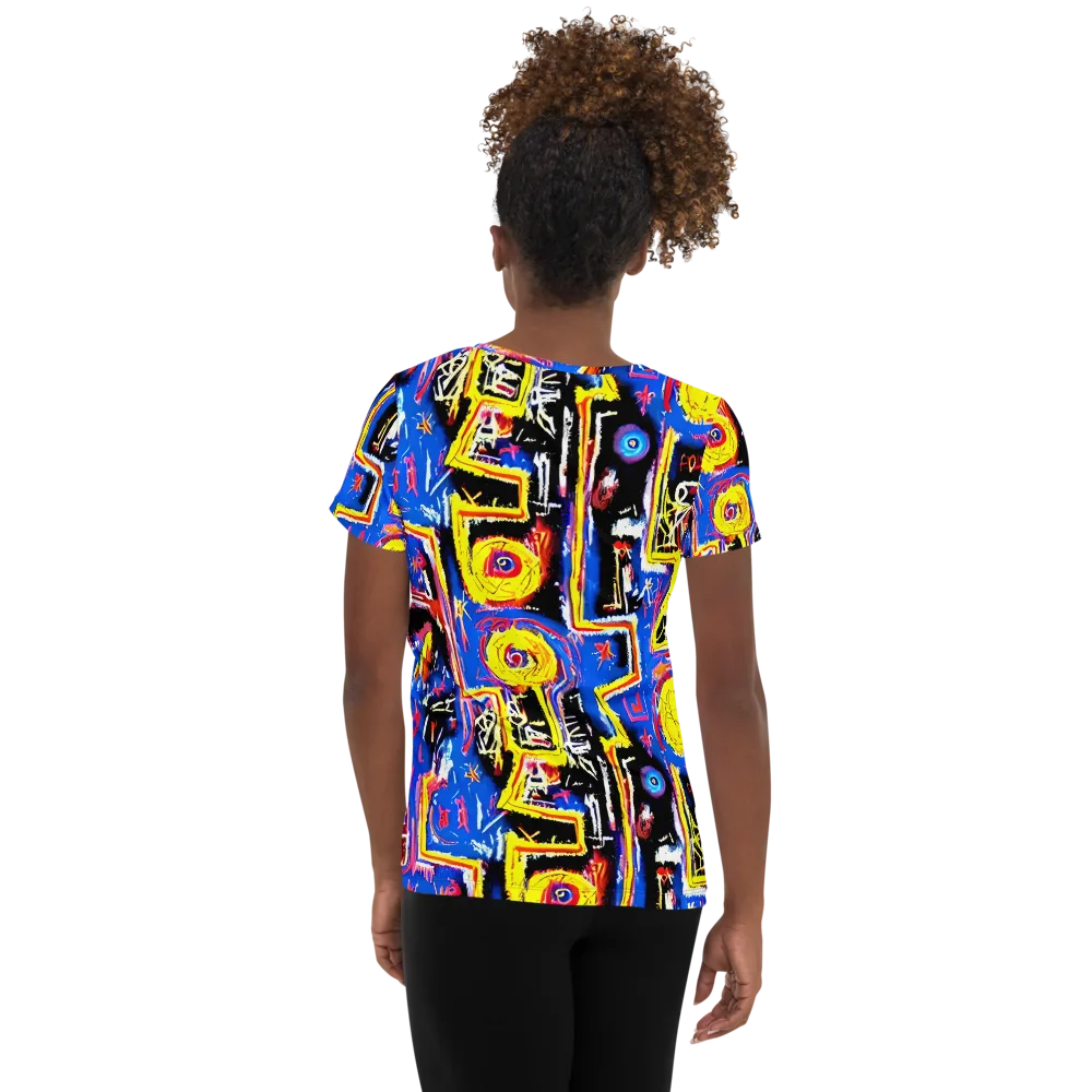 Radiant Mayhem on Women's Athletic T-Shirt — Back