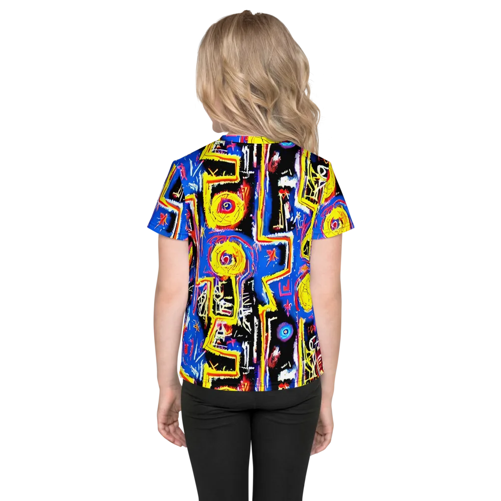 Radiant Mayhem on Kids Crew Neck T-Shirt — Back