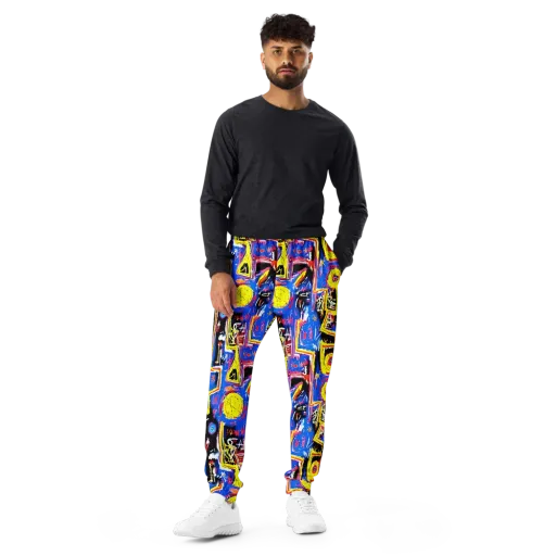 Radiant Mayhem on a Men's Joggers