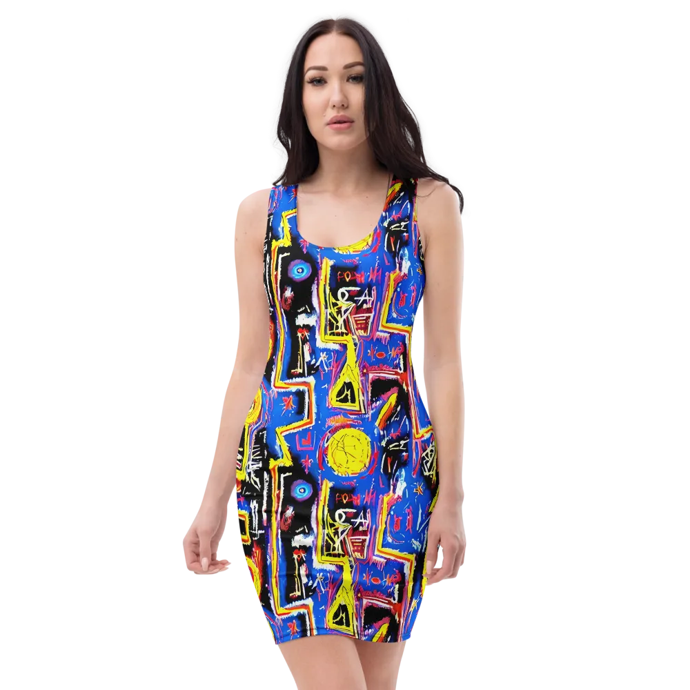Radiant Mayhem on Bodycon Dress — Front