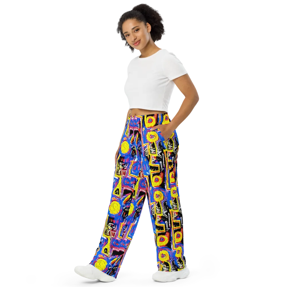 Radiant Mayhem on Wide-Leg Pants — Left Front