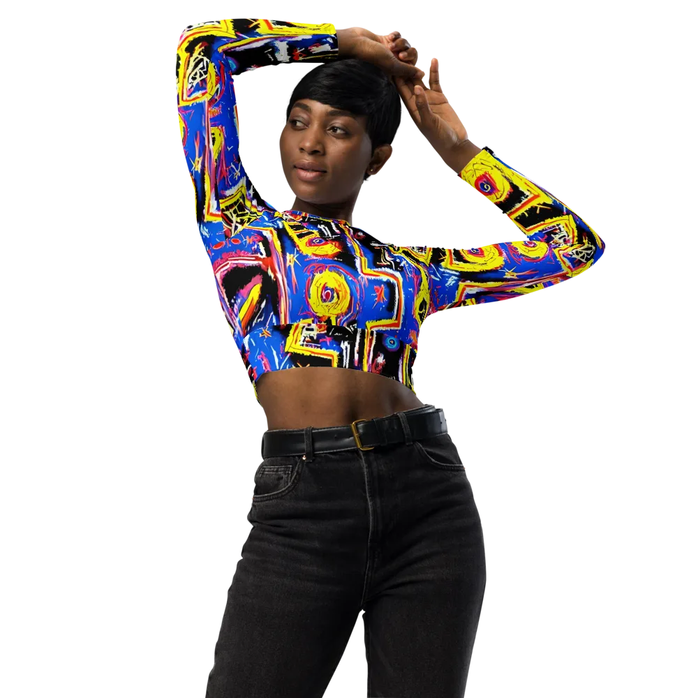 Radiant Mayhem on Long Sleeve Crop Top — Front