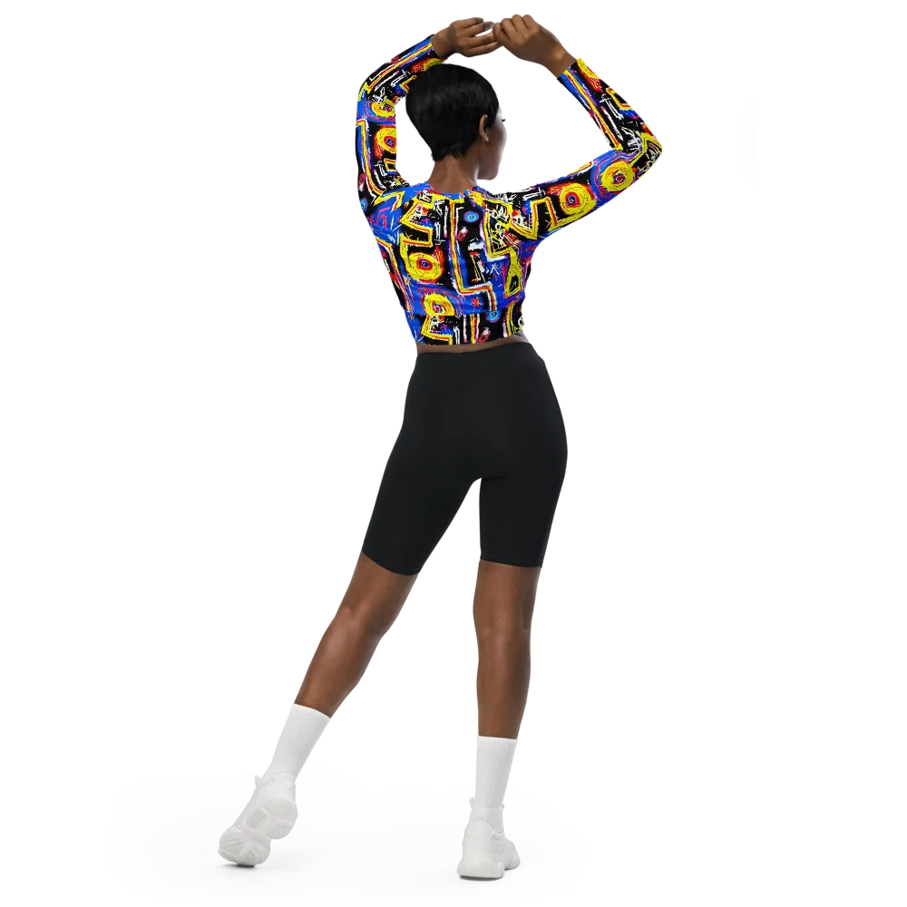 Radiant Mayhem on Long Sleeve Crop Top — Back