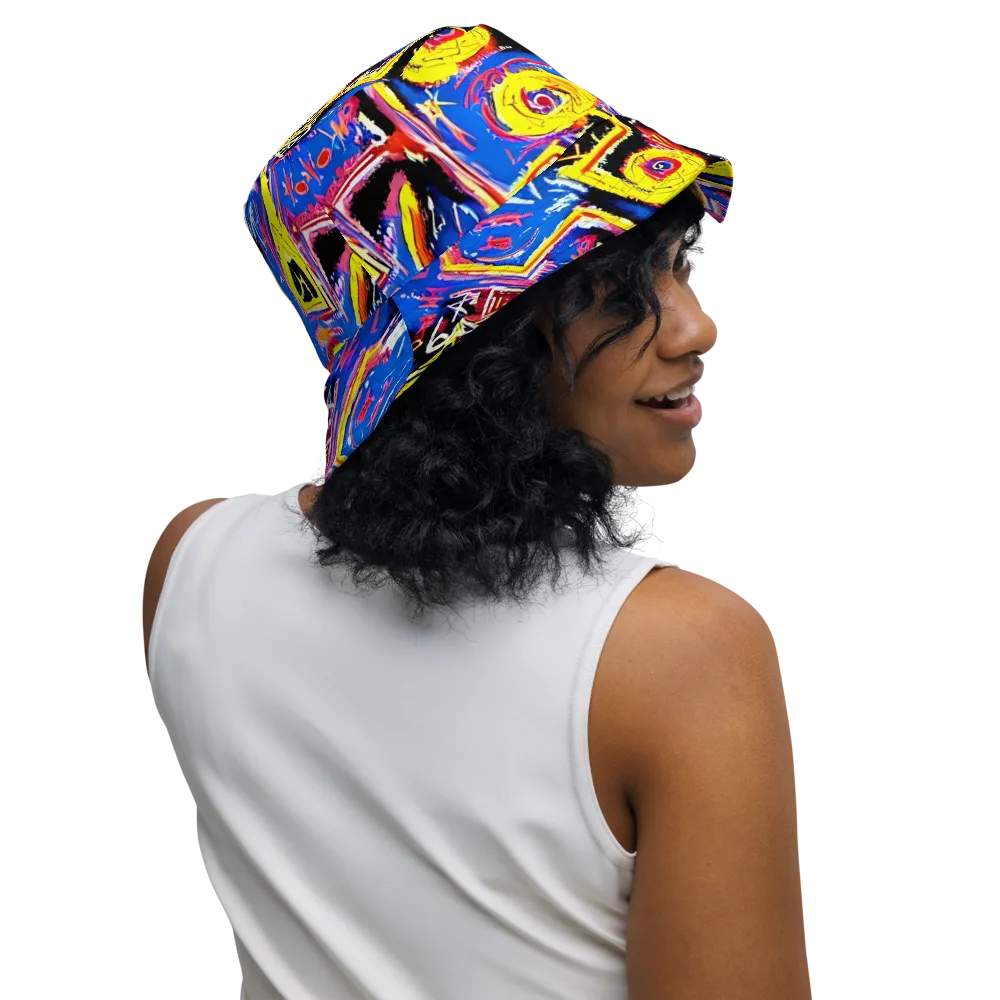 Radiant Mayhem on Reversible Bucket Hat — Right Outside