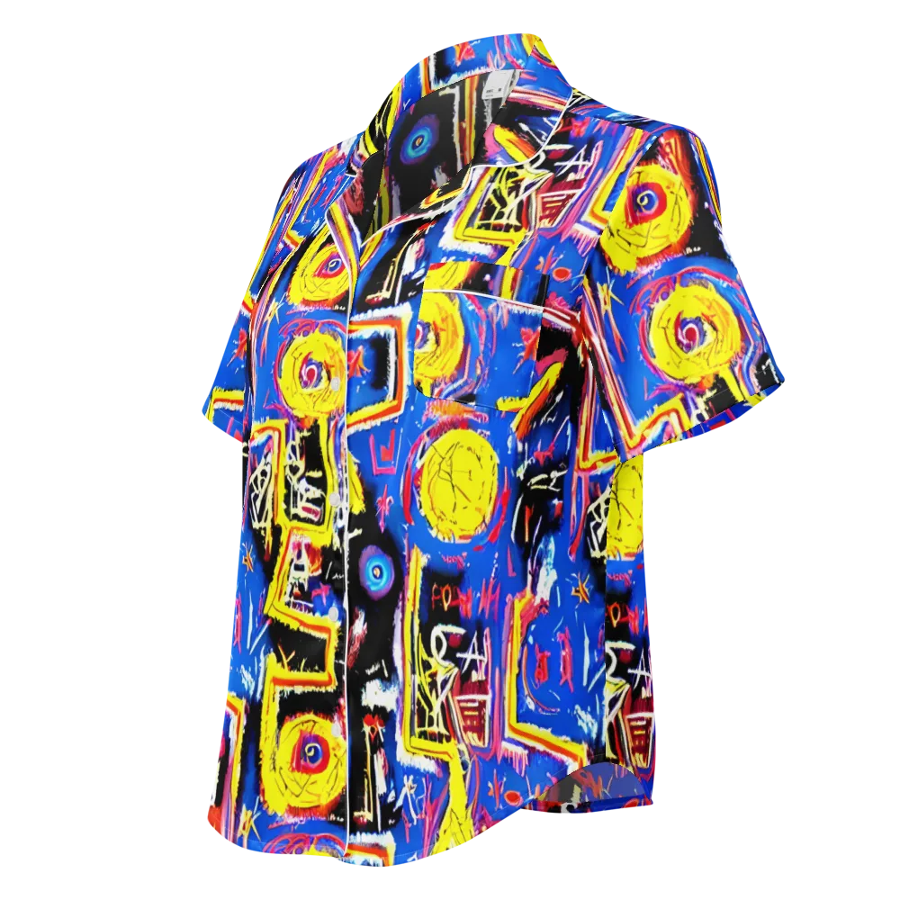 Radiant Mayhem on Women's Short Sleeve Pajama Top — Left Front