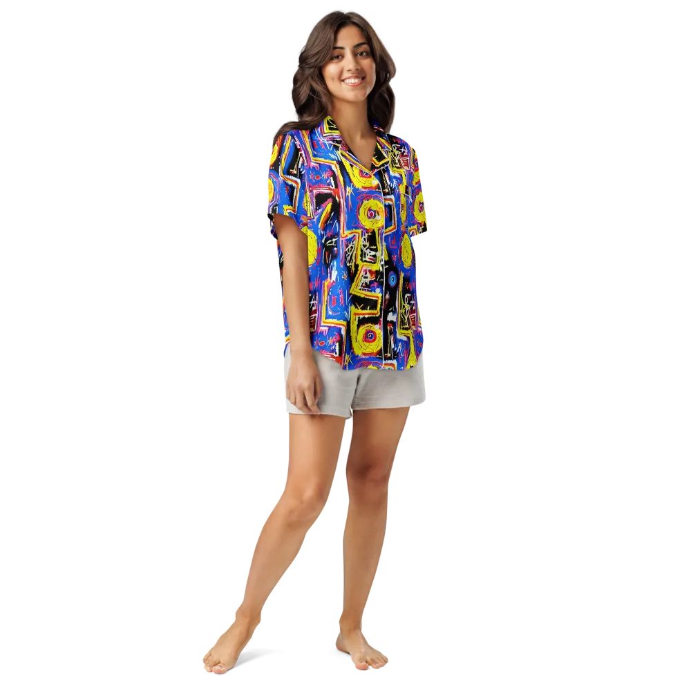 Radiant Mayhem on Women's Short Sleeve Pajama Top — Front