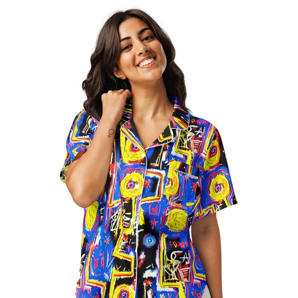 Radiant Mayhem on Women's Short Sleeve Pajama Top — Front