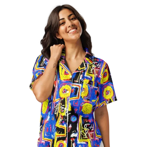 Radiant Mayhem on a Women's Short Sleeve Pajama Top