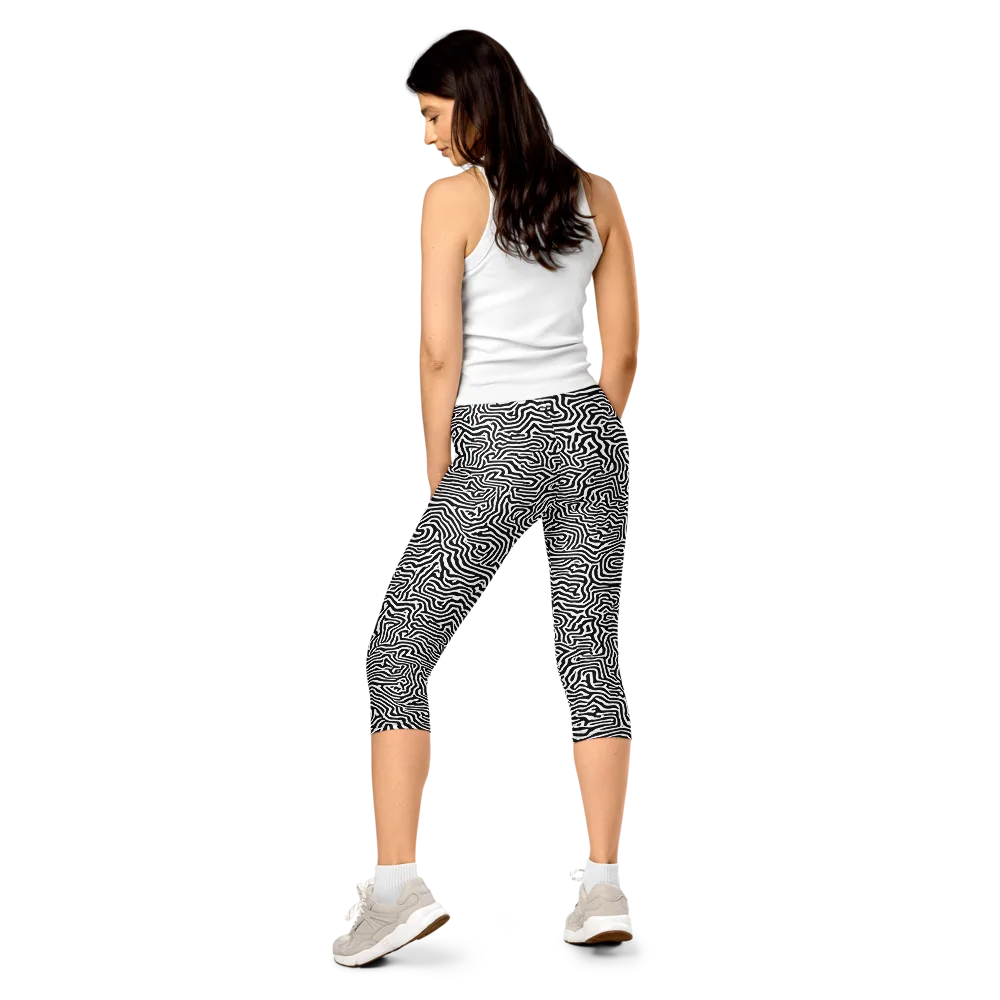 Doodle Symphony on Capri Leggings — Back