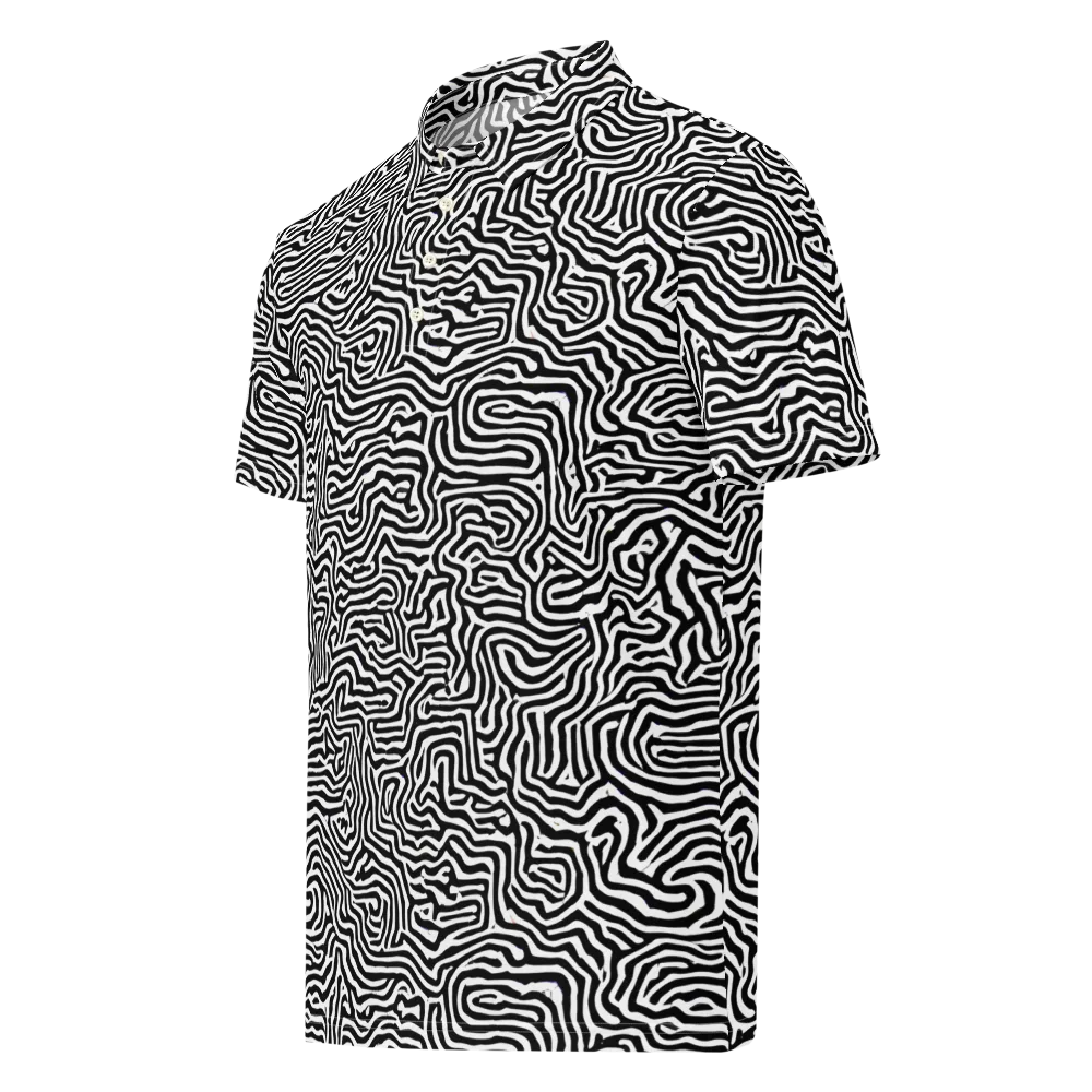Doodle Symphony on Men's Slim Fit Polo Shirt — Left Front