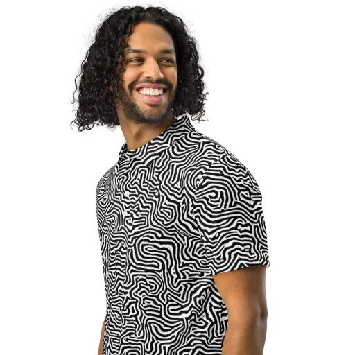 Doodle Symphony on a Men's Slim Fit Polo Shirt