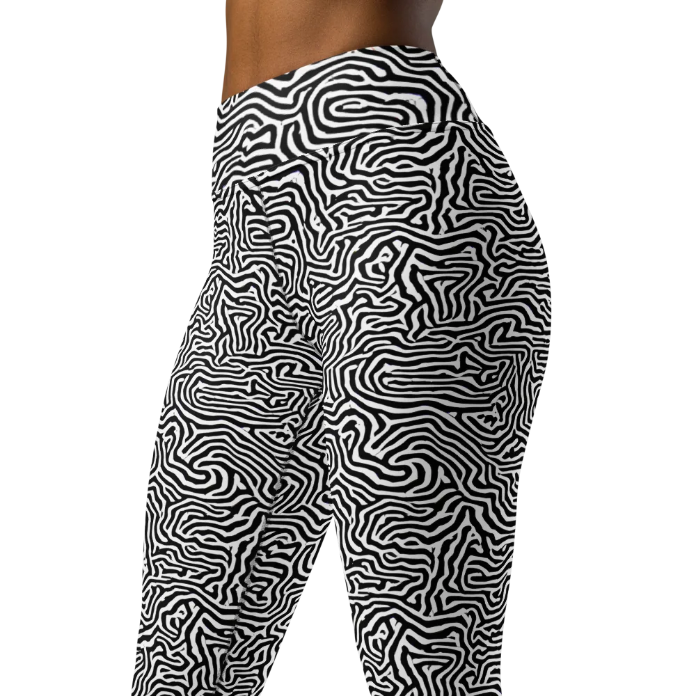 Doodle Symphony on Yoga Leggings — Left Front