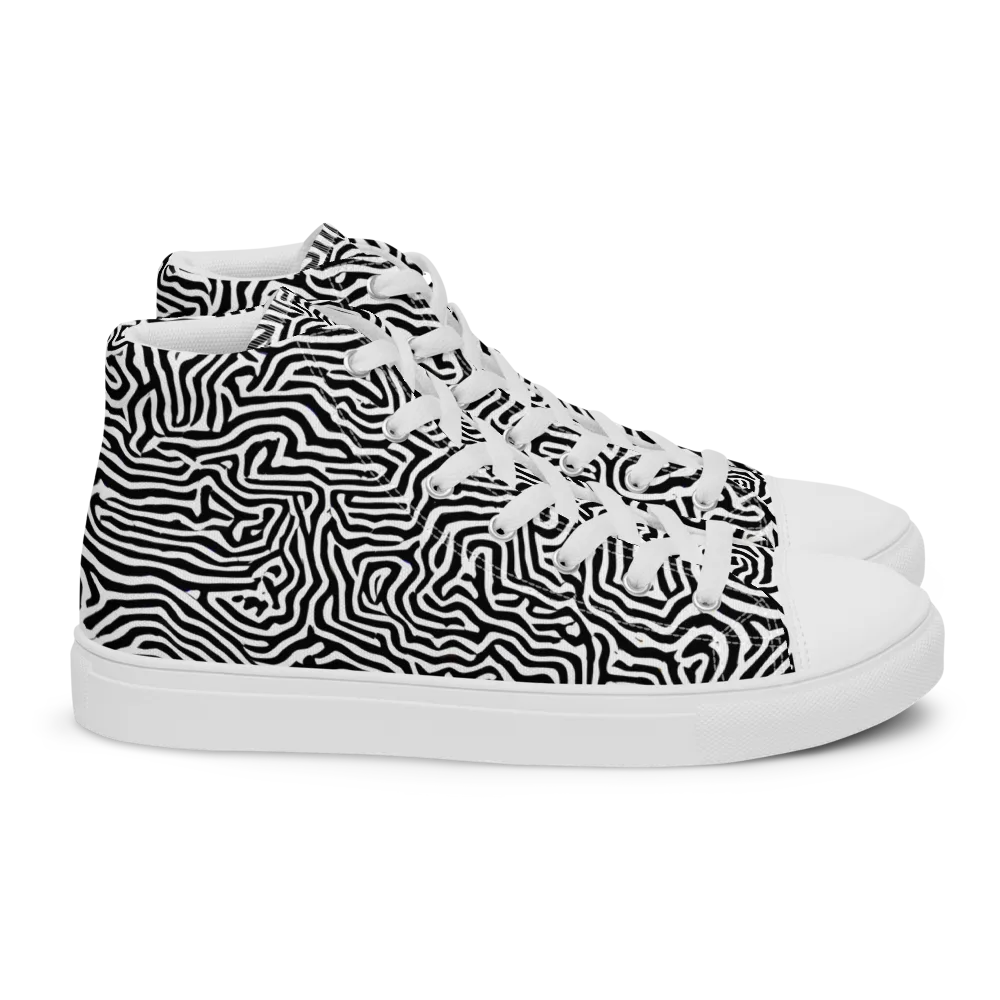 Doodle Symphony on Women's High Top Canvas Shoes — Right