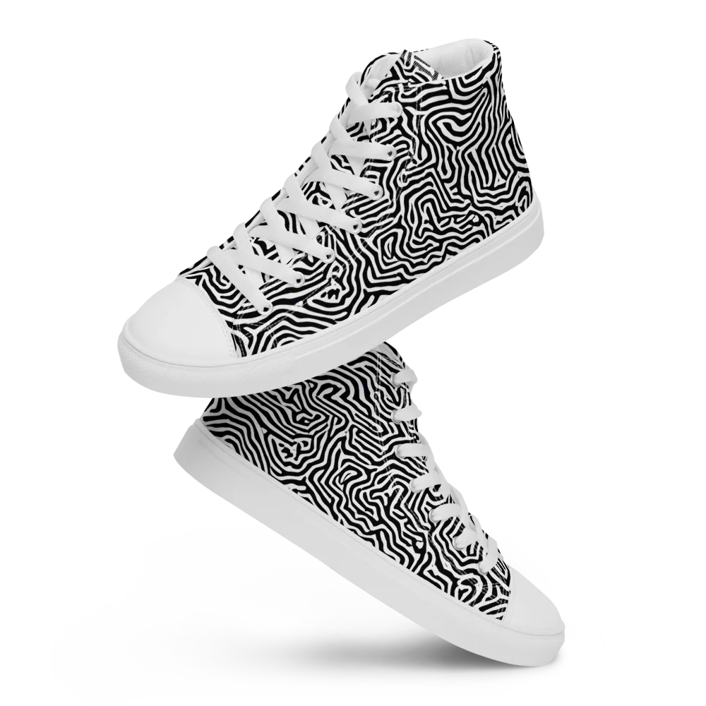Doodle Symphony on Women's High Top Canvas Shoes — Front