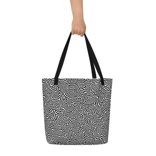 Doodle Symphony on a Large Tote Bag W/ Pocket