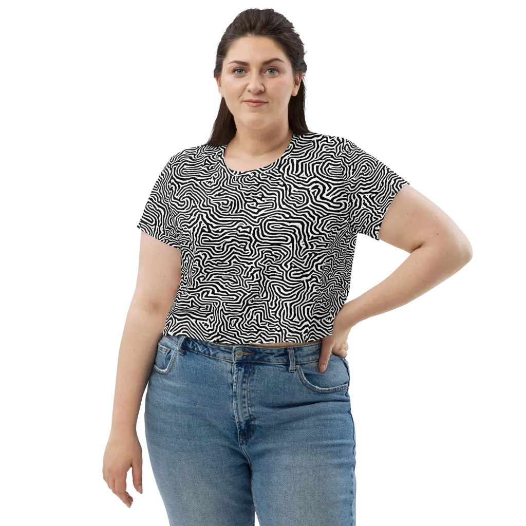 Doodle Symphony on Crop Tee — Front