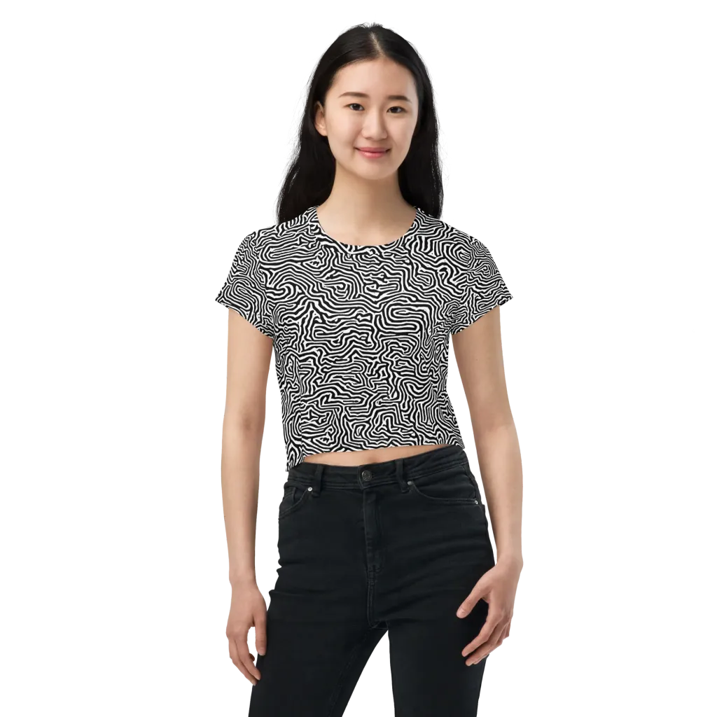 Doodle Symphony on Crop Tee — Front