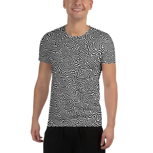 Doodle Symphony on a Men's Athletic T-Shirt
