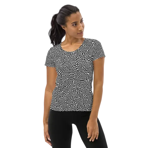 Doodle Symphony on a Women's Athletic T-Shirt