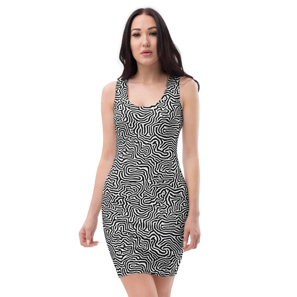 Doodle Symphony on Bodycon Dress — Front